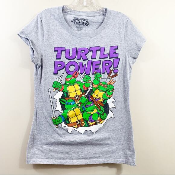 Teenage Mutant Ninja Turtles “Turtle Power” Gray T-Shirt - Picture 1 of 5